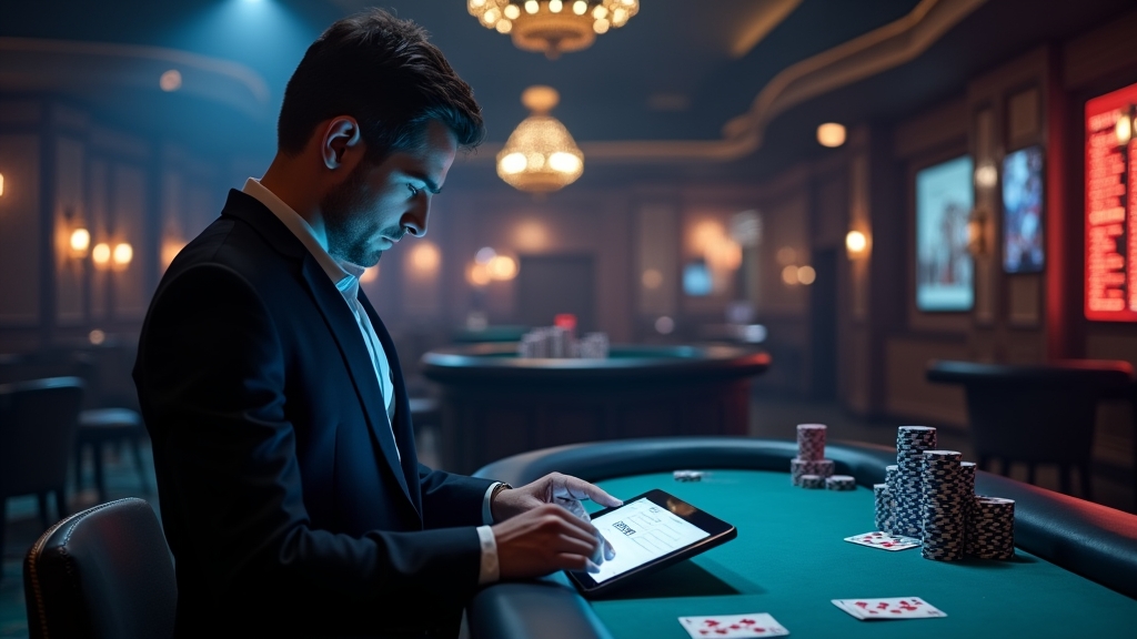 Player entering a promo code during casino registration in a dark stylish lobby